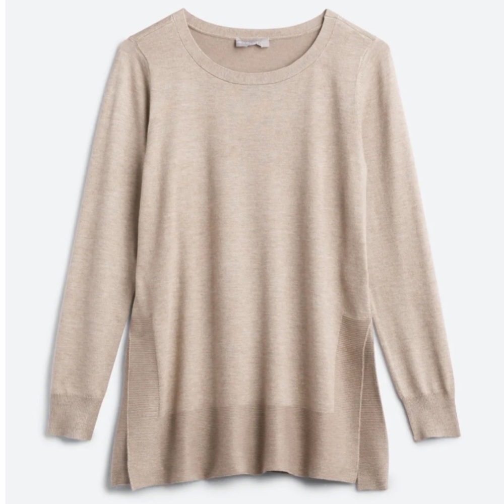 Side Slit Ribbed Pullover